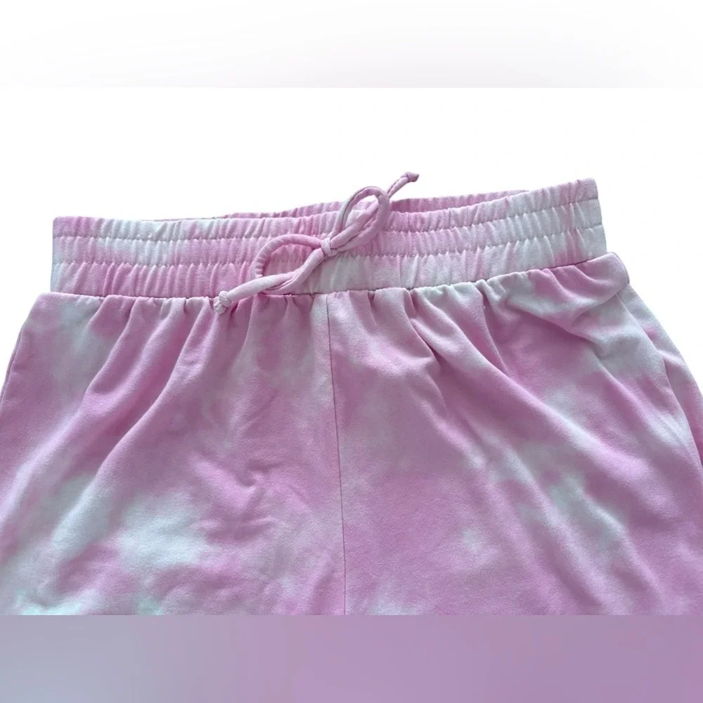 Self Esteem Kids Pajama Bottoms in Pink and White Tie-Dye